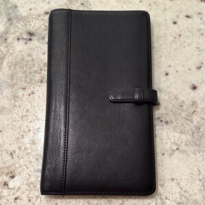 Vintage Coach travel Black Leather Wallet
